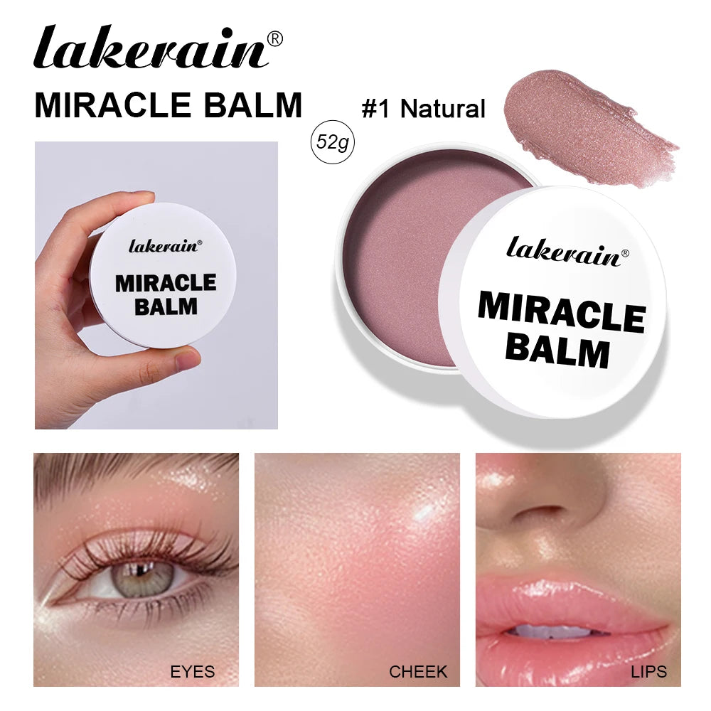 3 In 1 Solid Pearl Blush Cream Monochrome Woman Blush Paste Cheek Ulti-purpose For Eyes Lips Makeup Blush Stick Korean Cosmetics Peaceful Pleasures Health and Wellness Natural