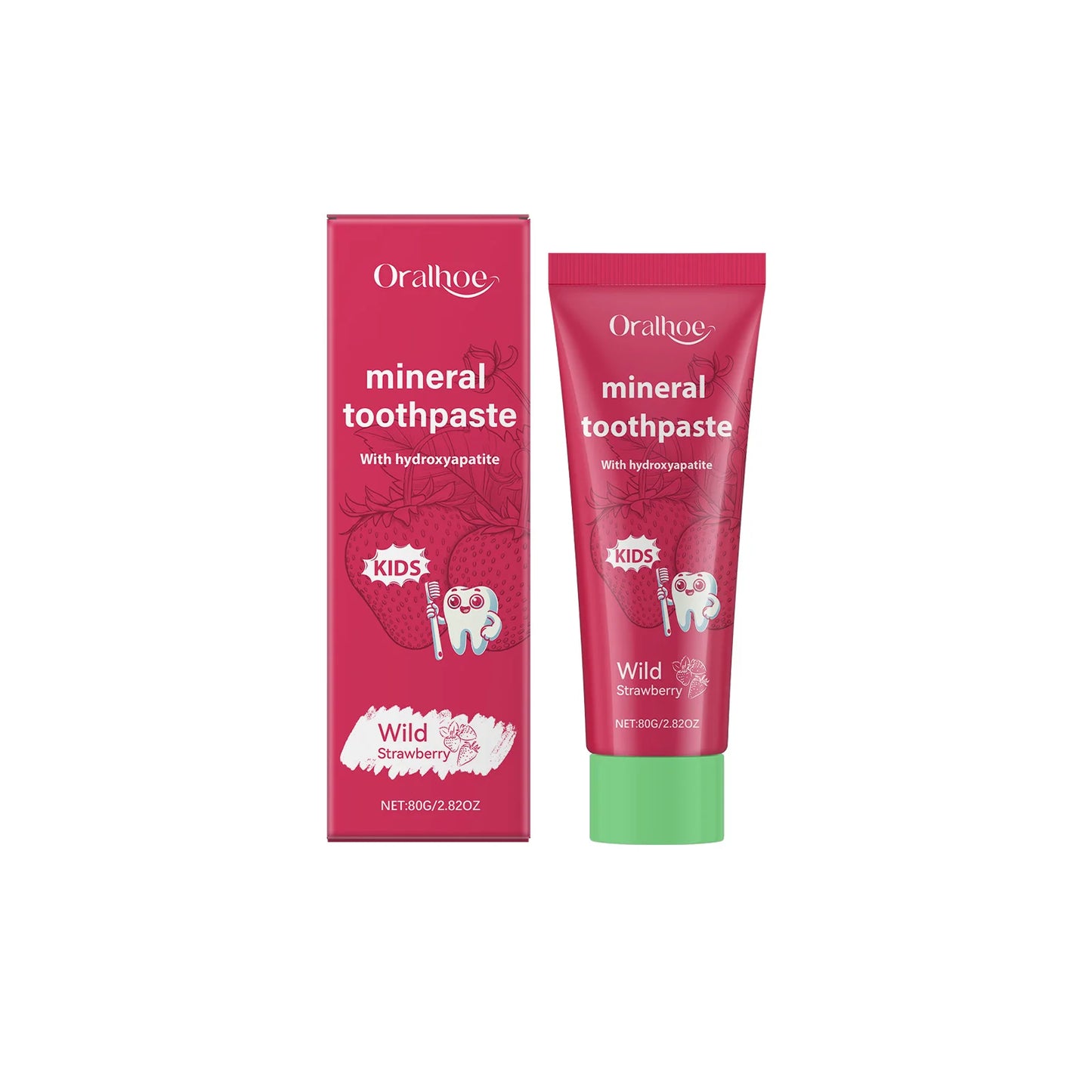Oralhoe Strawberry Kids Toothpaste – Whitening & Enamel Guard
