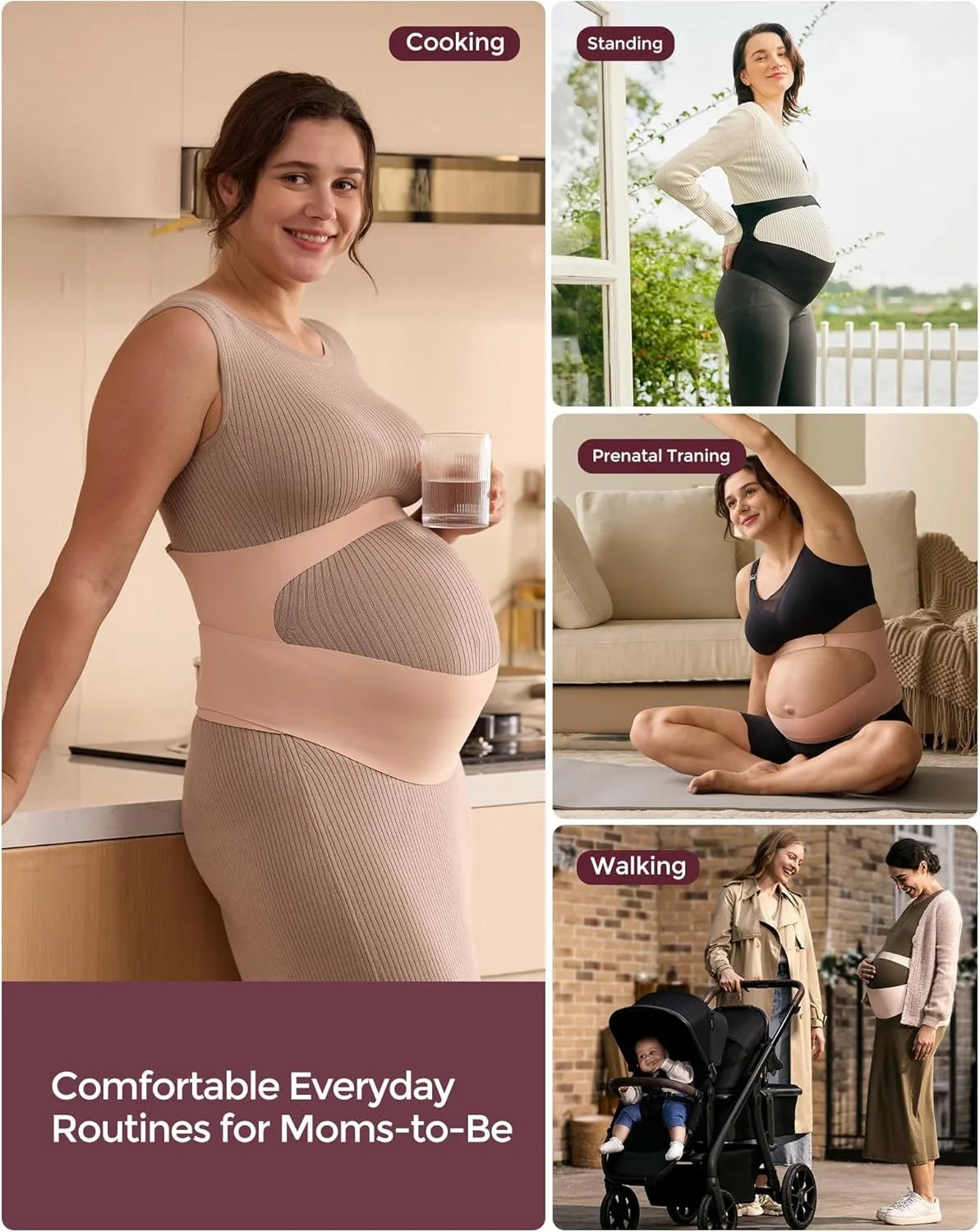 Pregnancy Belly Band, CozySupport Ergonest Maternity Belly Band, Invisible Pregnancy Belt Peaceful Pleasures Health and Wellness
