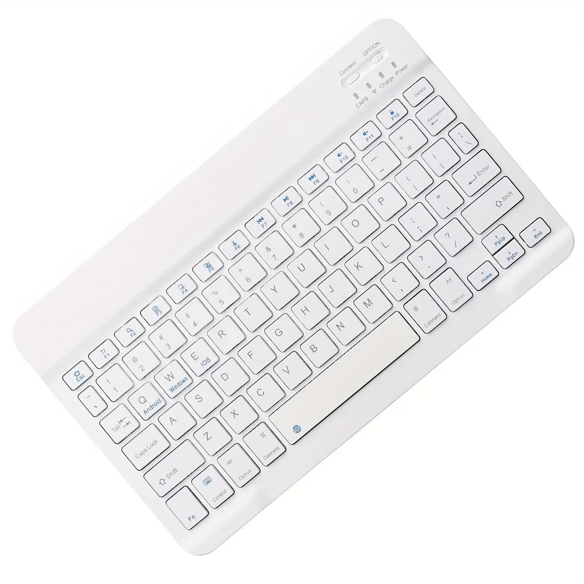 Ultra-thin Wireless Keyboard,10-inch Bluetooth-compatible Keyboard, Type-C Charging, for Tablet, PC, iOS, Android, Windows Peaceful Pleasures Health and Wellness White keyboard
