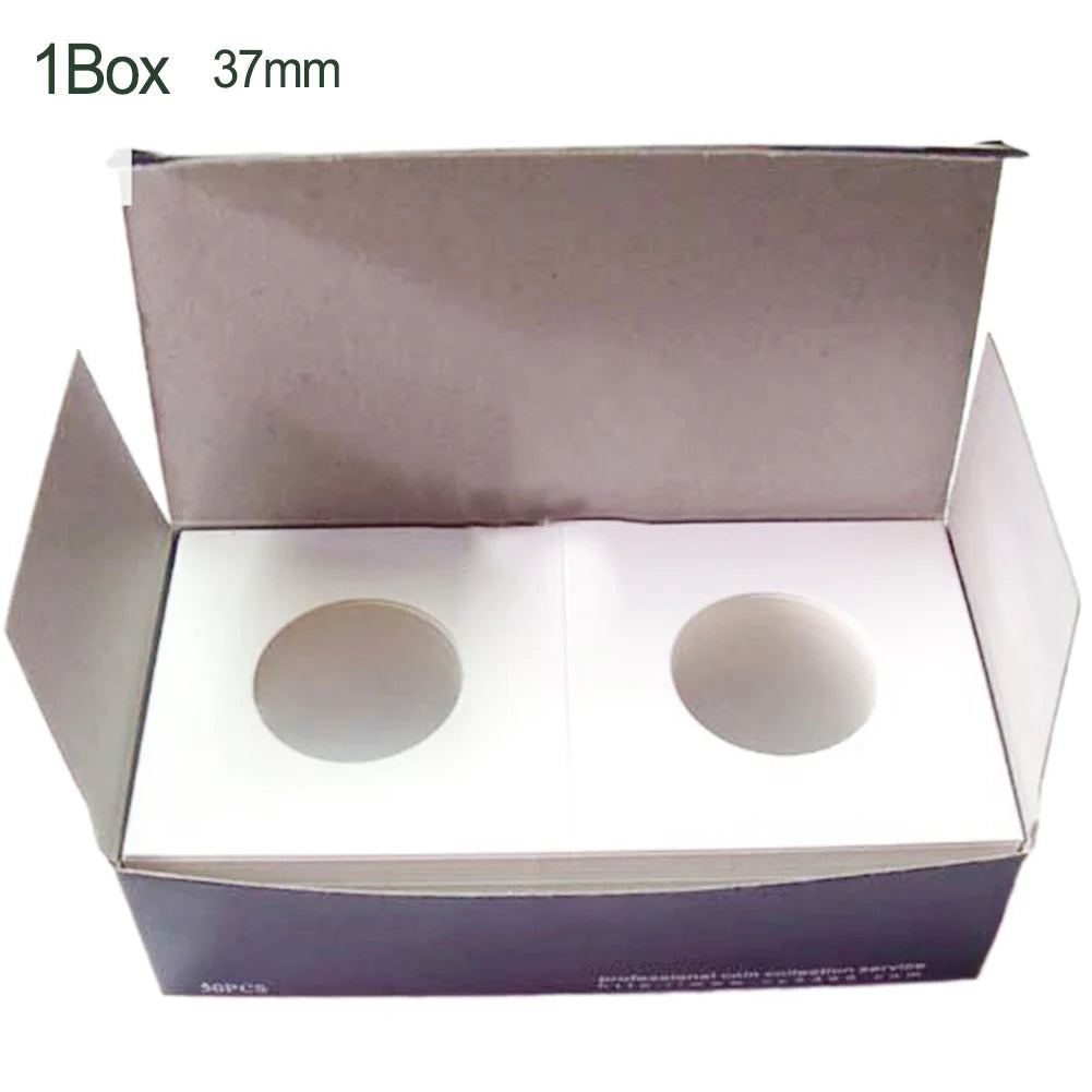 Coin Holders Stamp Holder Storage Box Case Square Cardboard Household