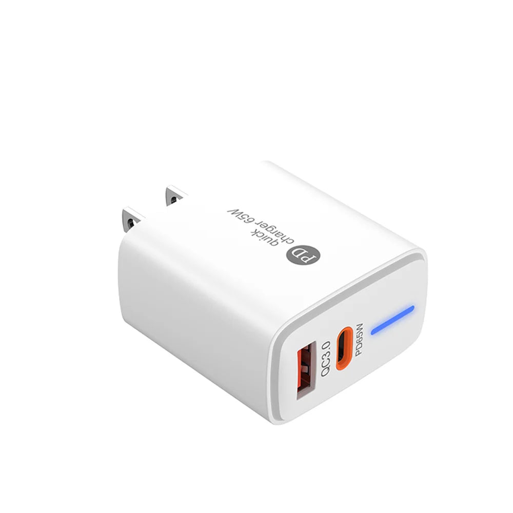 65W USB-C PD 3.0 Fast Charging Wall Adapter | Multi-Port