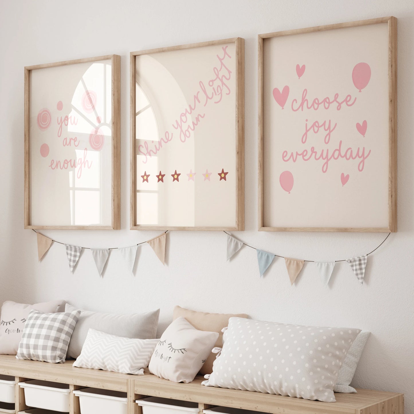 3-Piece Minimalist Motivational Quote Canvas Wall Art Set