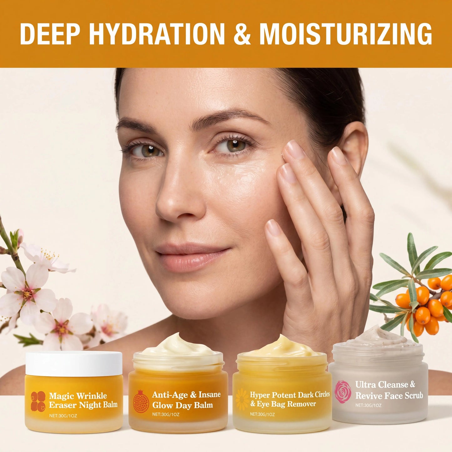 Day Night Skincare Set Moisturizing Repair Skin Barrier Brightening Facial Skins Multi Functional Skincare Eye Face Care Combov Peaceful Pleasures Health and Wellness