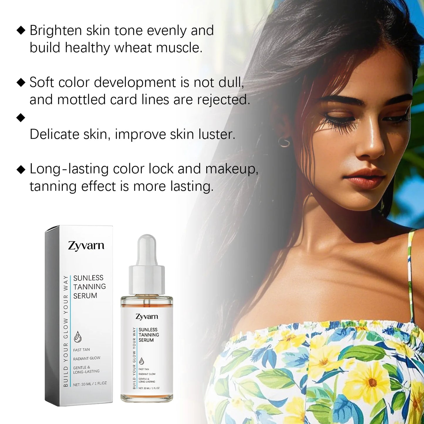 Self Tanning Serum – Sunless Bronzer Face & Body Glow, 30ml