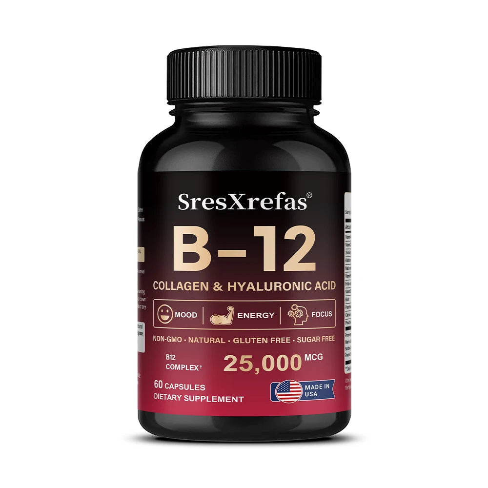 Vitamin B12 with Collagen & Hyaluronic Acid | Energy & Mood Support