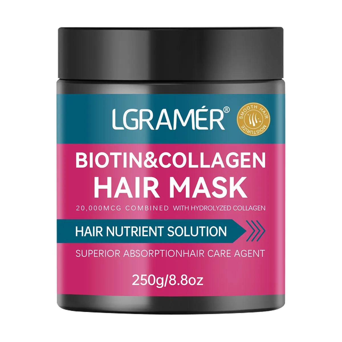 Biotin Collagen Hair Mask Repairs Dry Frizz Softens Hair Prevents Breakage Split Ends Nourishes White Horn Egg Scalp Care Peaceful Pleasures Health and Wellness 250g