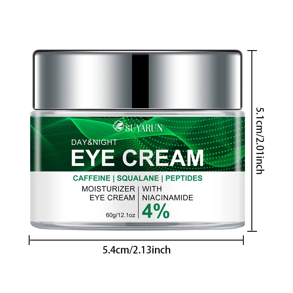 SUYARUN Anti-Aging Eye Cream Niacinamide & Plant Squalane Dark Circle Treatment, Wrinkles Reduction, Hydrating Care.-Glass Jar- Peaceful Pleasures Health and Wellness