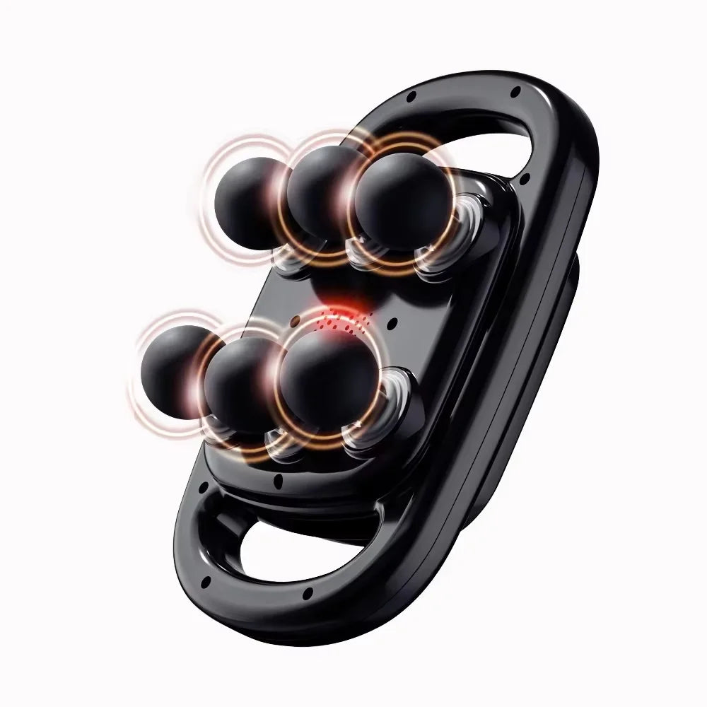 Electric Six Heads Fascia Gun Muscle Relaxation Massager for Neck And Cervical Spine Relief - Massage Instrument Full body massa Peaceful Pleasures Health and Wellness black