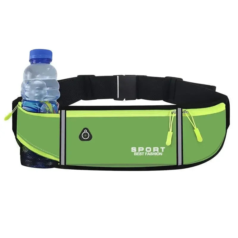 Outdoor Running Waist Bag for Mobile Phone Light and Thin Fitness Cycling Water Bottle Waist Bag with Three Waterproof Pockets Peaceful Pleasures Health and Wellness