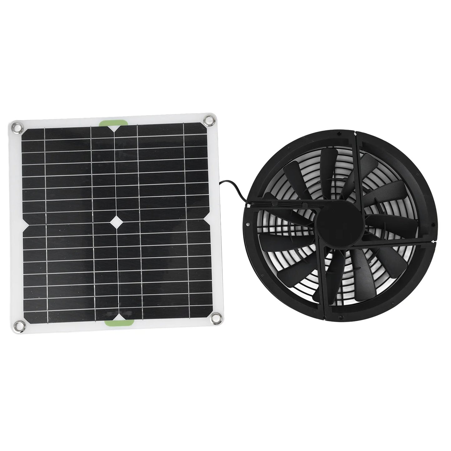 Solar Panel Fan 100W Waterproof Round Ventilation Case Exhaust