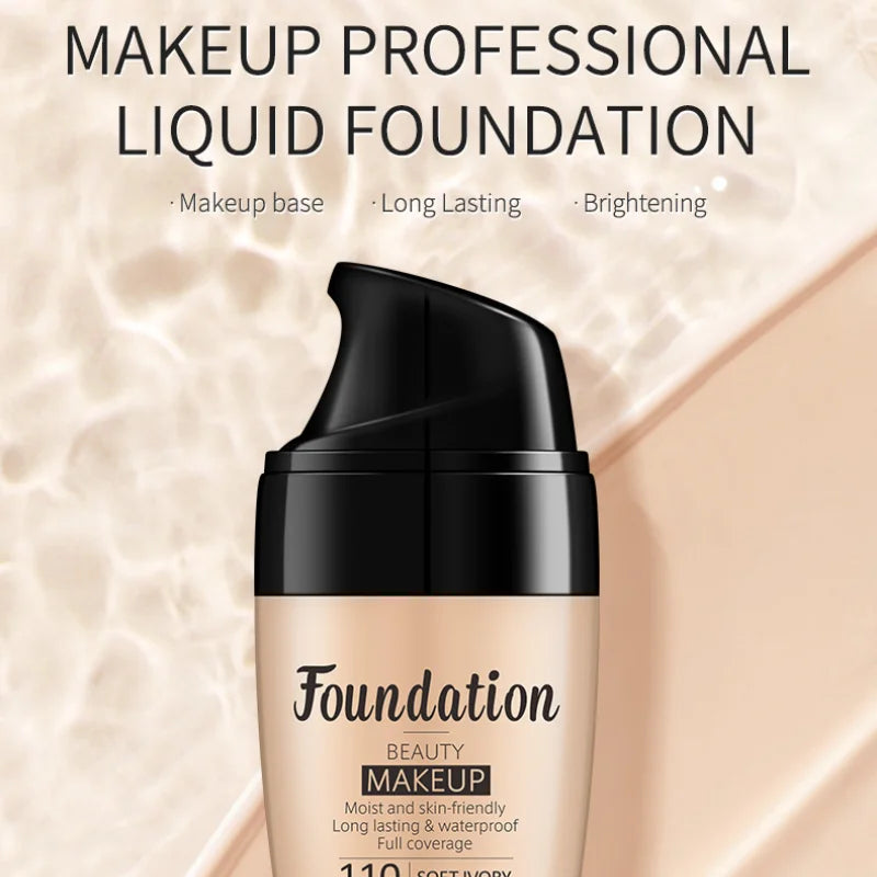 30ml Waterproof Liquid Foundation | Full Coverage Matte BB Cream