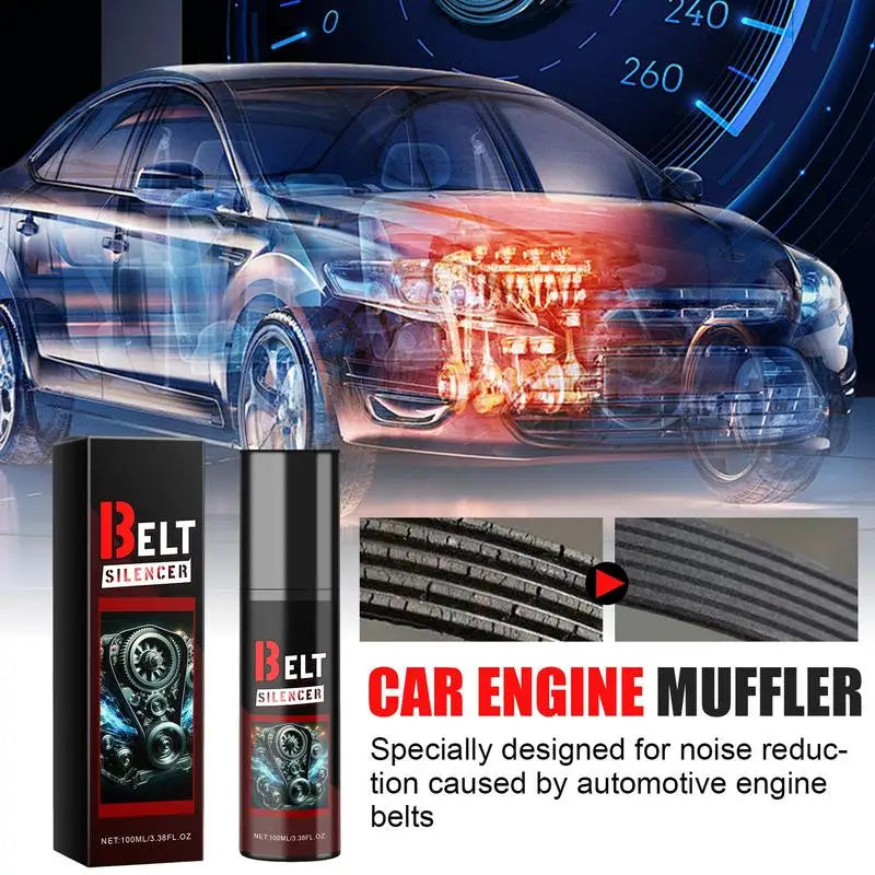 Car Belt Noise Spray Belt Noise Lubrication Protection Spray Auto Engine Belt Silencer Prolongs Belt Life Car Friction Reducer Peaceful Pleasures Health and Wellness
