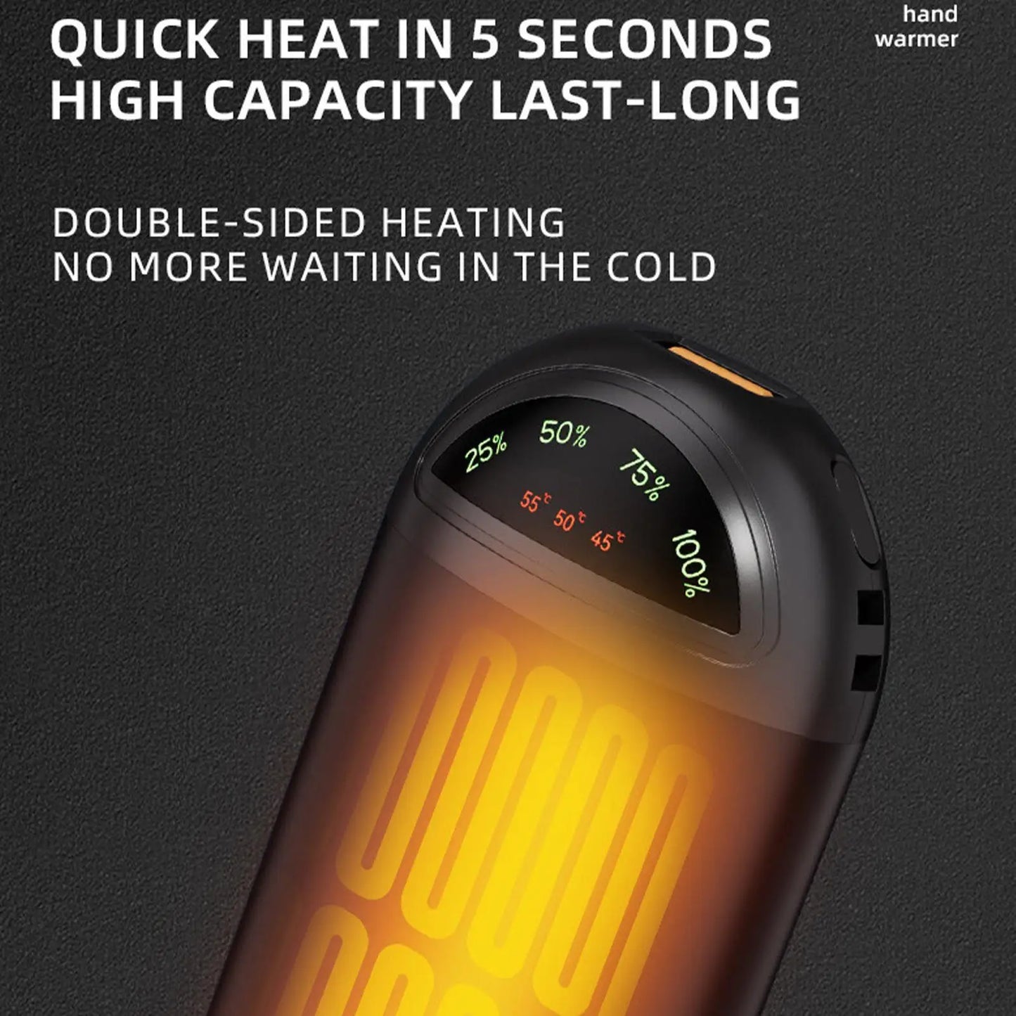 Rechargeable Hand Warmer 5000mAh Power Bank & LED Light