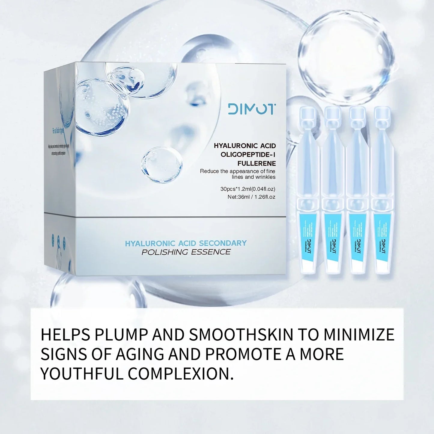 3% Hyaluronic Acid Serum – 30 Vials | Hydrating Face Ampoules