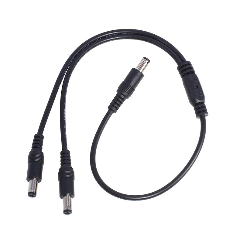 New 1 Male To 2 Male Connector 5.5mm*2.1mm Male To Male Plug DC Power Splitter Cable CCTV LED Strip Light Power Supply Adapter Peaceful Pleasures Health and Wellness
