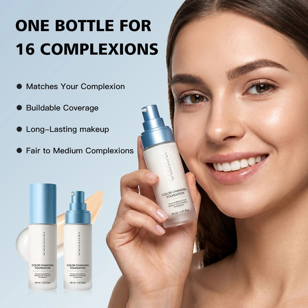 Color Changing Foundation Deep Hydration 12h Hold Makeup Intelligent Adaptation Skin Color Even Skin Tone Foundation Cosmetics Peaceful Pleasures Health and Wellness
