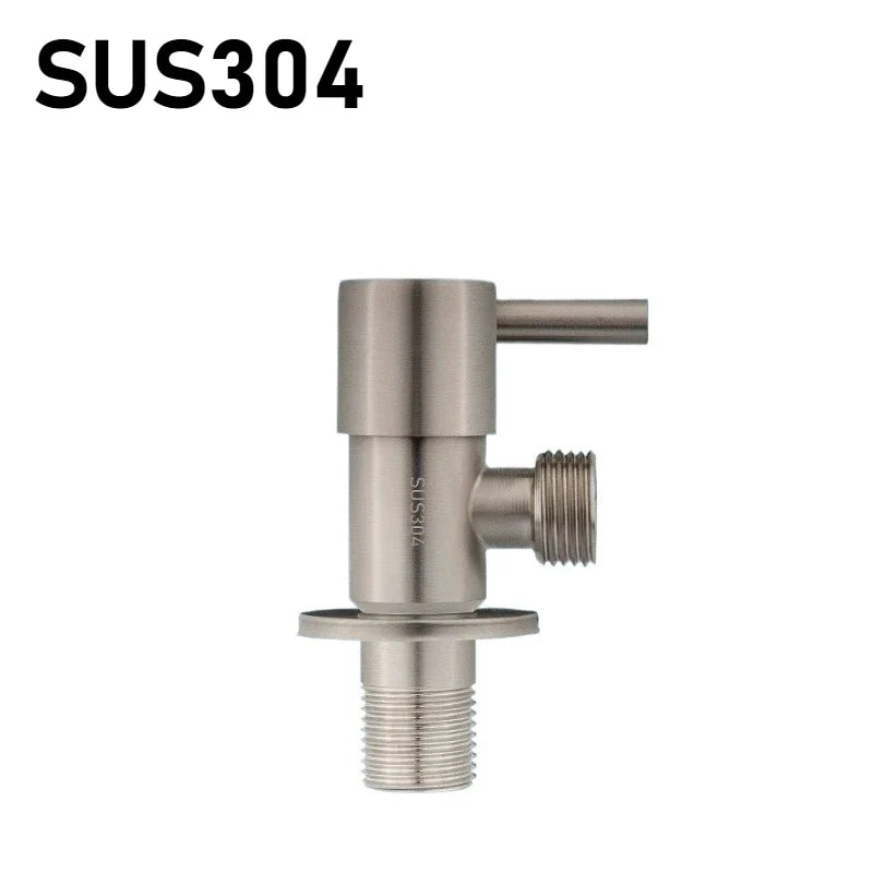 SUS304 Brushed Stainless Angle Valve G1/2" Hot & Cold Shut-Off