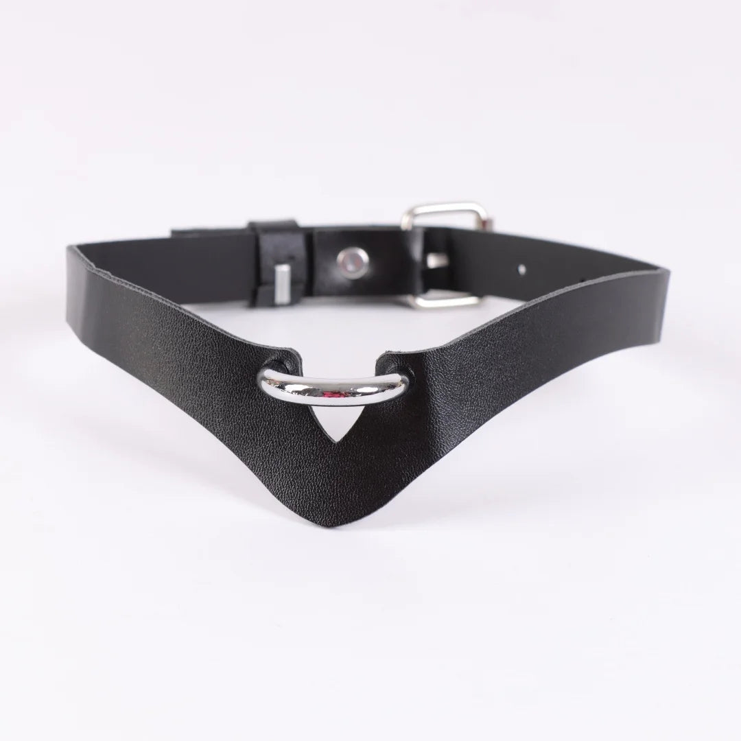 Punk Black PU Leather Choker Necklace Women Men Cool Gothic Spike