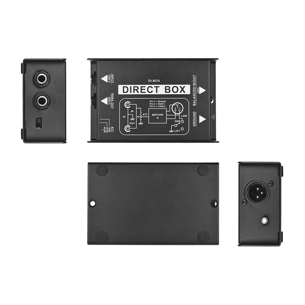 Professional Single Channel Passive DI-Box Direct Injection Audio Box