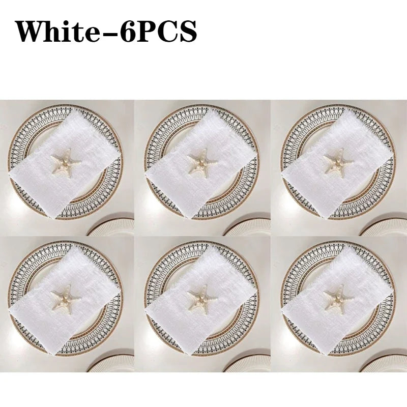 Cotton Fringed Napkins for Weddings, Dinners & Events | 32×32cm