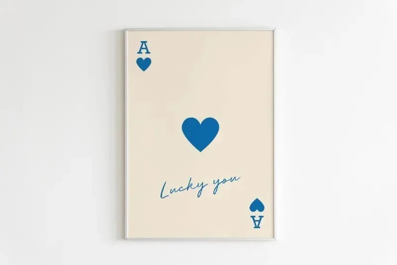 Queen of Hearts Kiss Lips Canvas Print | Lucky You Wall Art