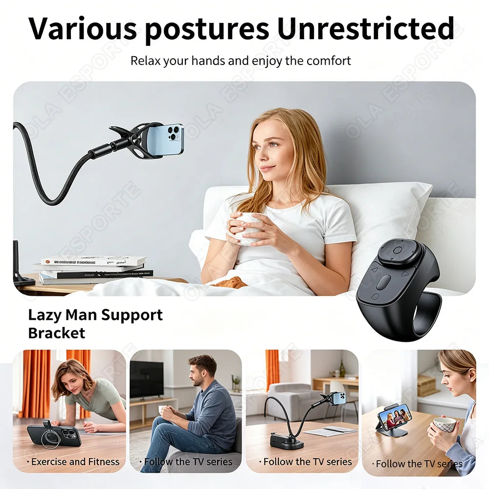 Bluetooth Ring Remote – Page Turner, Camera Shutter & Scroller