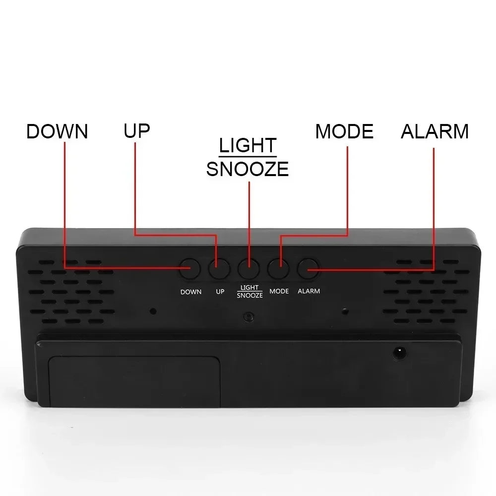 Digital LED Alarm Clock – Temperature, Voice Control & Snooze