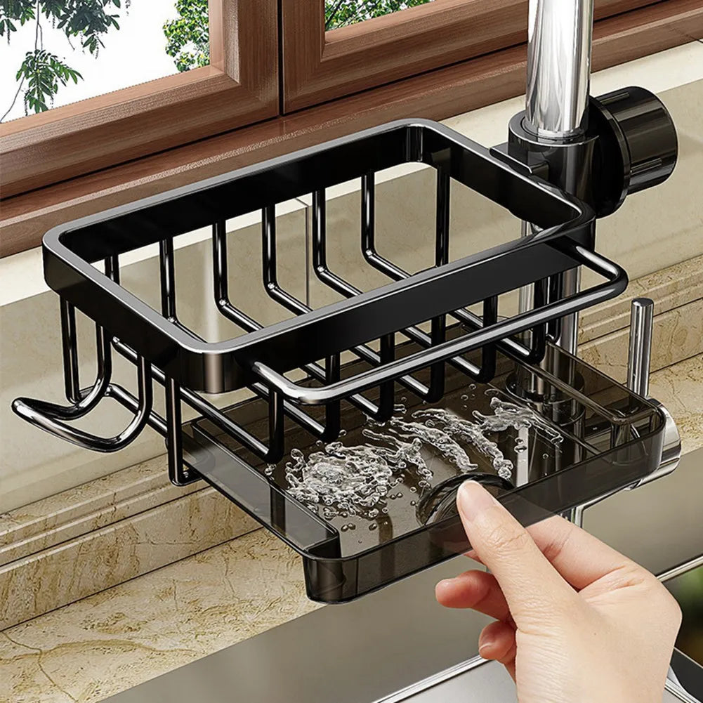 A36T-Faucet Rack Kitchen Faucet Storage Rack Round Water Pipe Sink Storage Rack Household Drain Basket Peaceful Pleasures Health and Wellness
