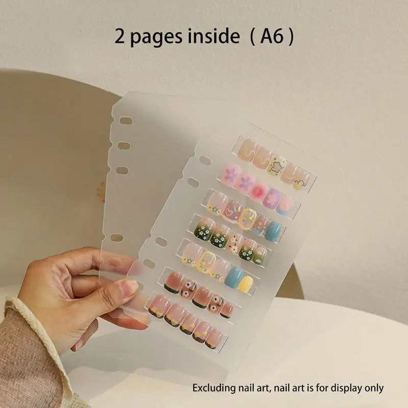 Loose Leaf Nail Art Piece Display Book A4/A5/A6 Inner Page Press On Nail Storage Album Manicure Color Chart Organizer Peaceful Pleasures Health and Wellness A6 Inner Page