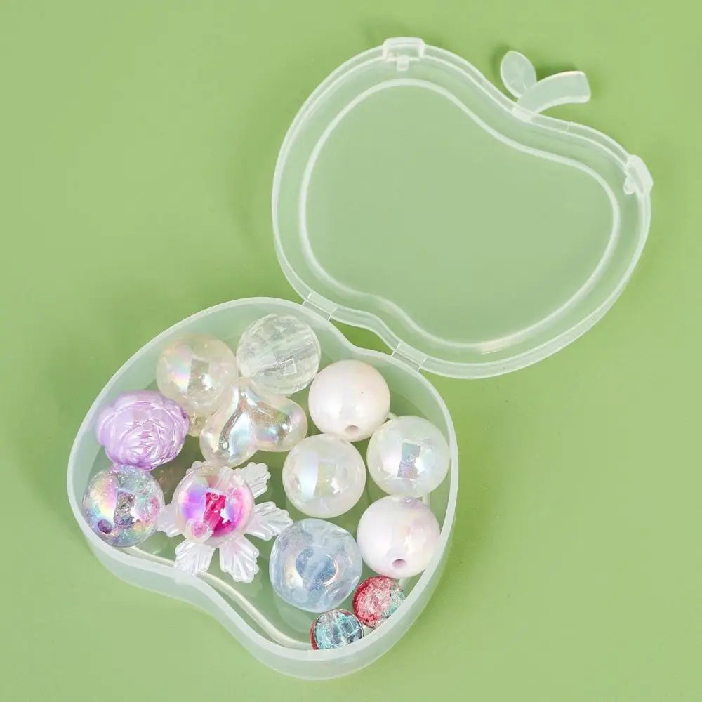 8pcs Rectangular and Apple Shaped Plastic Transparent Storage Portable Sealed Storage Box with Lid Jewelry Anti Oxidation Boxs Peaceful Pleasures Health and Wellness 8pcs