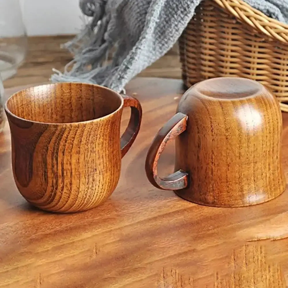 Wooden Tea Cup 200ml | Heat-Safe Rustic Japanese Style