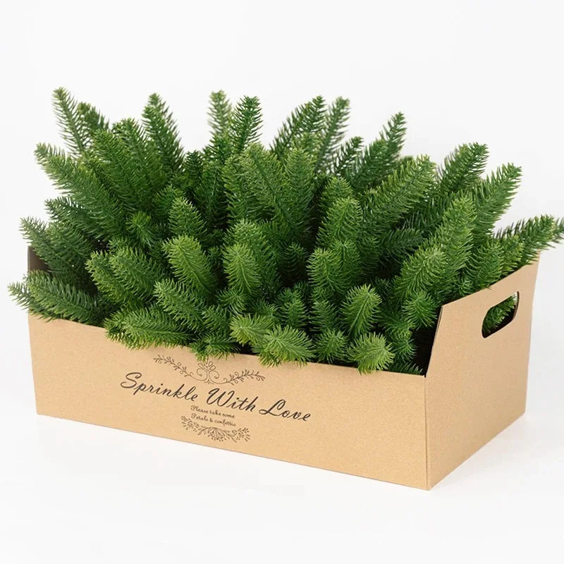 Artificial Pine Branches Christmas Garland Wreath Decor 10/25PCS