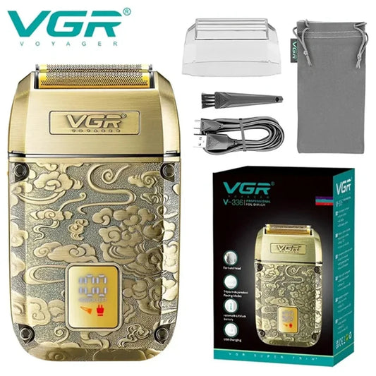 VGR 336 Shaver Professional USB Razor Rechargeable Beard Trimmer Digital Display Shaver Electric Trimmer 8500 RPM Shaver for Man Peaceful Pleasures Health and Wellness 336