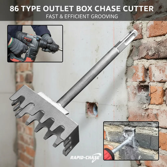 86Line Square Hole Cutter Electric Hammer Wall Square Hole Puncher for Electric Box Manganese Steel Fast Wall Slotting Cutter Peaceful Pleasures Health and Wellness