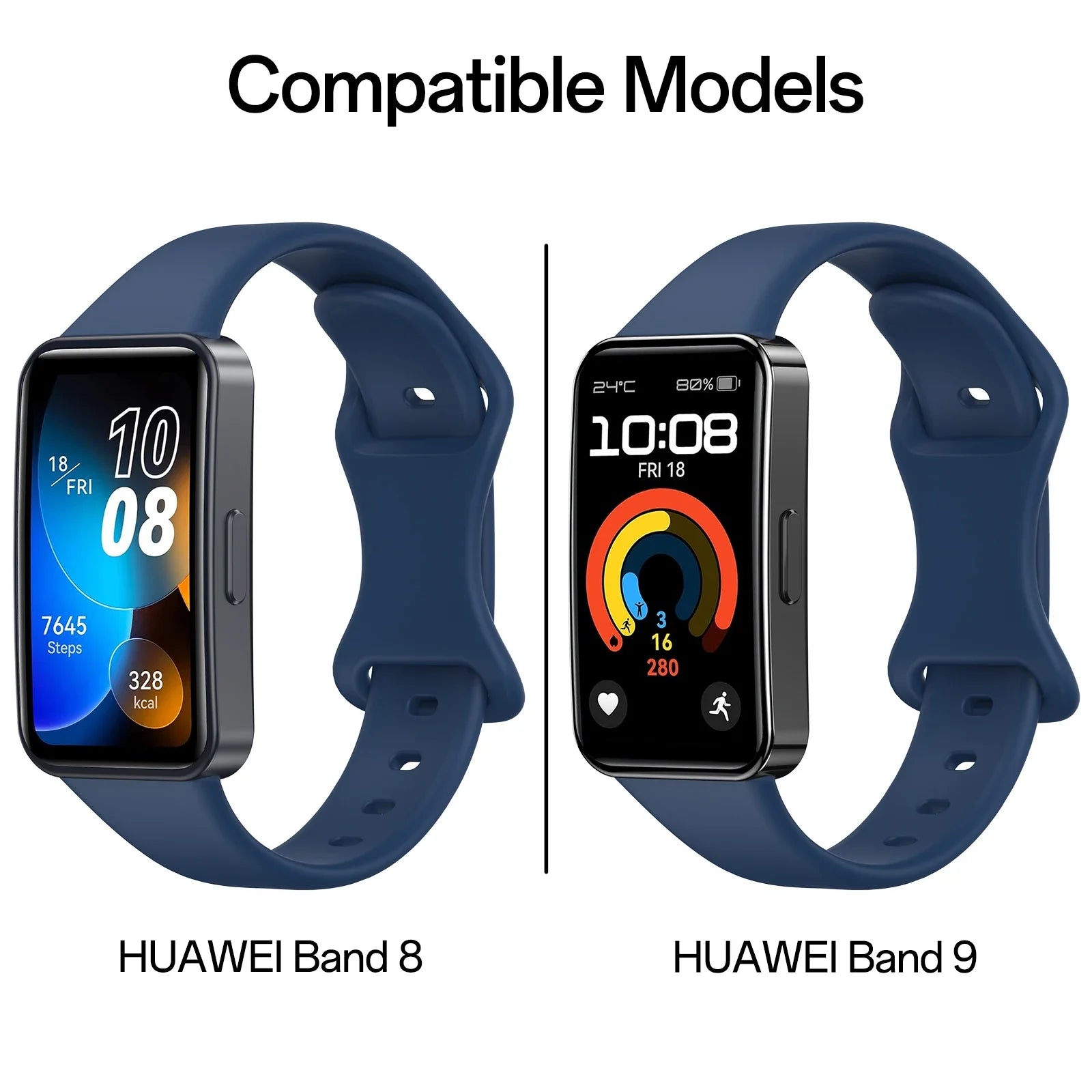 Silicone Sport Strap Replacement for Huawei Band 8 & 9 Peaceful Pleasures Health and Wellness