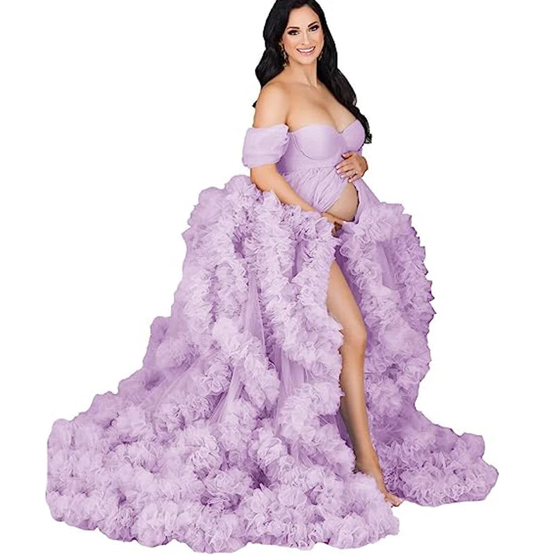 Pretty Fluffy Tulle Maternity Dresses vestidos para embarazadas Photographie de vêtements de maternité baby shower Peaceful Pleasures Health and Wellness