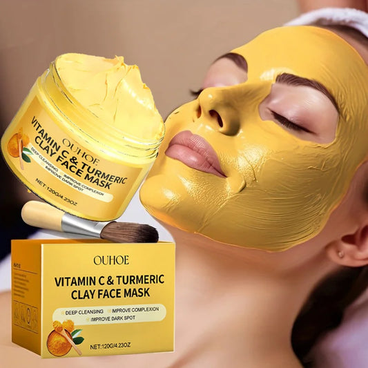 Vitamin C Exfoliating facial mask Turmeric Exfoliating facial mask Improve Pore Deep Cleaning facial mask Apply facial mask Peaceful Pleasures Health and Wellness