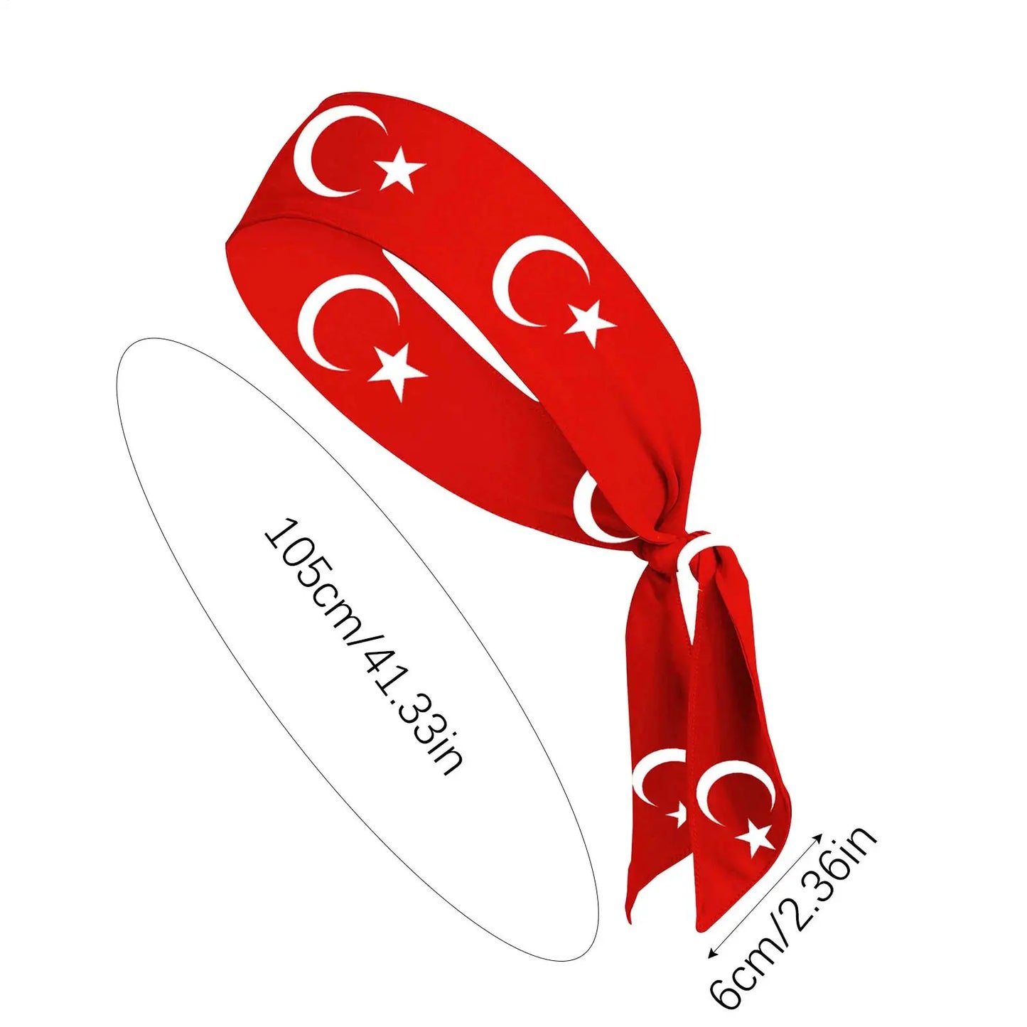 Turkey Flag Wide Sports Headband – Unisex Yoga Gym Running
