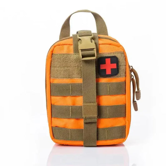 Outdoor Camping Hiking Hunting Mountaineering Emergency Tactical First Aid Kit EDC Kit Outdoor Hunting Accessories Waist Pack Peaceful Pleasures Health and Wellness orange