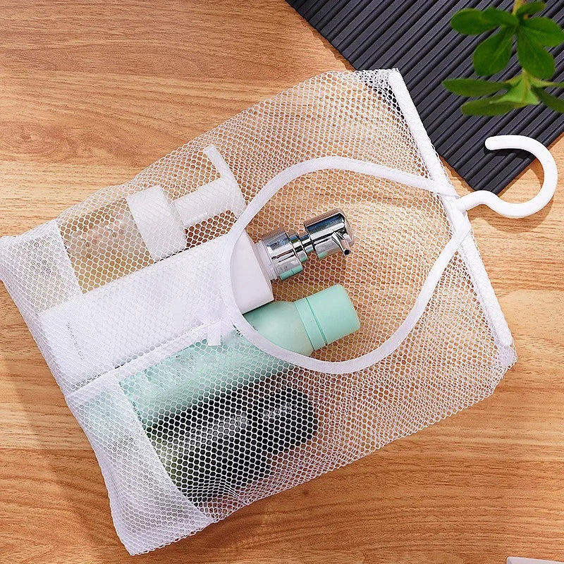 Hanging Mesh Storage Bag – Polyester Space-Saving Organizer