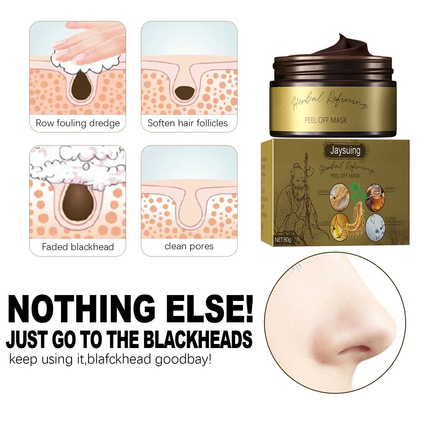 Jaysuing Ginseng Peel-Off Mask – Blackhead Removal 80g