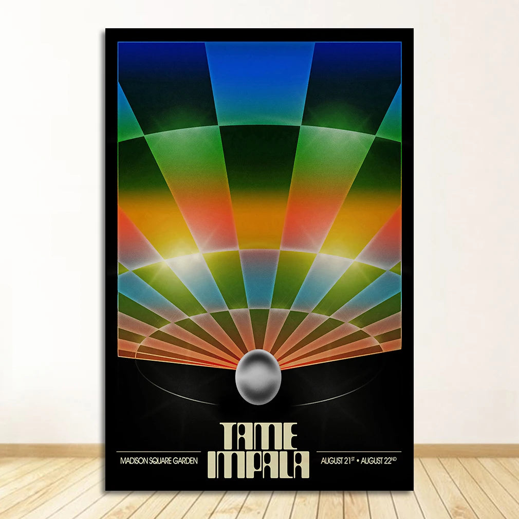And Prints Rock Music Band Tour Art Canvas Painting Wall Pictures For Living Room Home Decor New Tame Impala Psychedelic Poster Peaceful Pleasures Health and Wellness 2714-13 30x40cm Unframed
