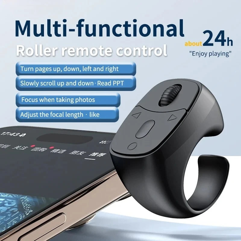 Bluetooth Scrolling Ring Remote – Wireless Finger Page Turner