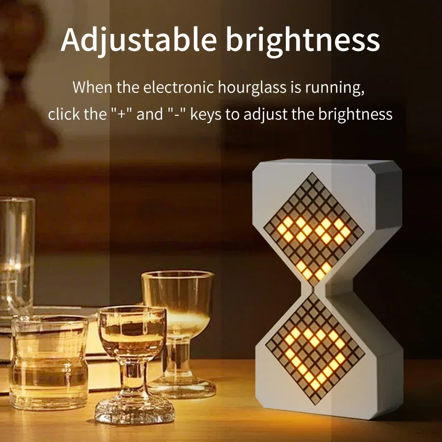 3D LED Digital Hourglass Timer – Cyber Style Yellow Light