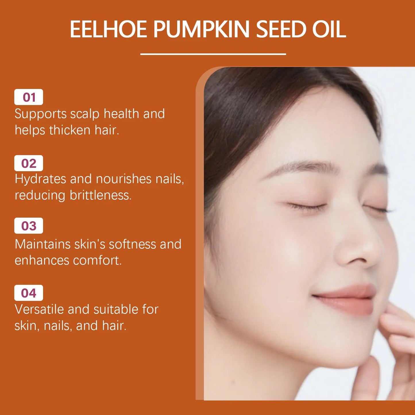 EELHOE Pumpkin Seed & Castor Oil | Hair, Scalp, Nail & Skin 60ml