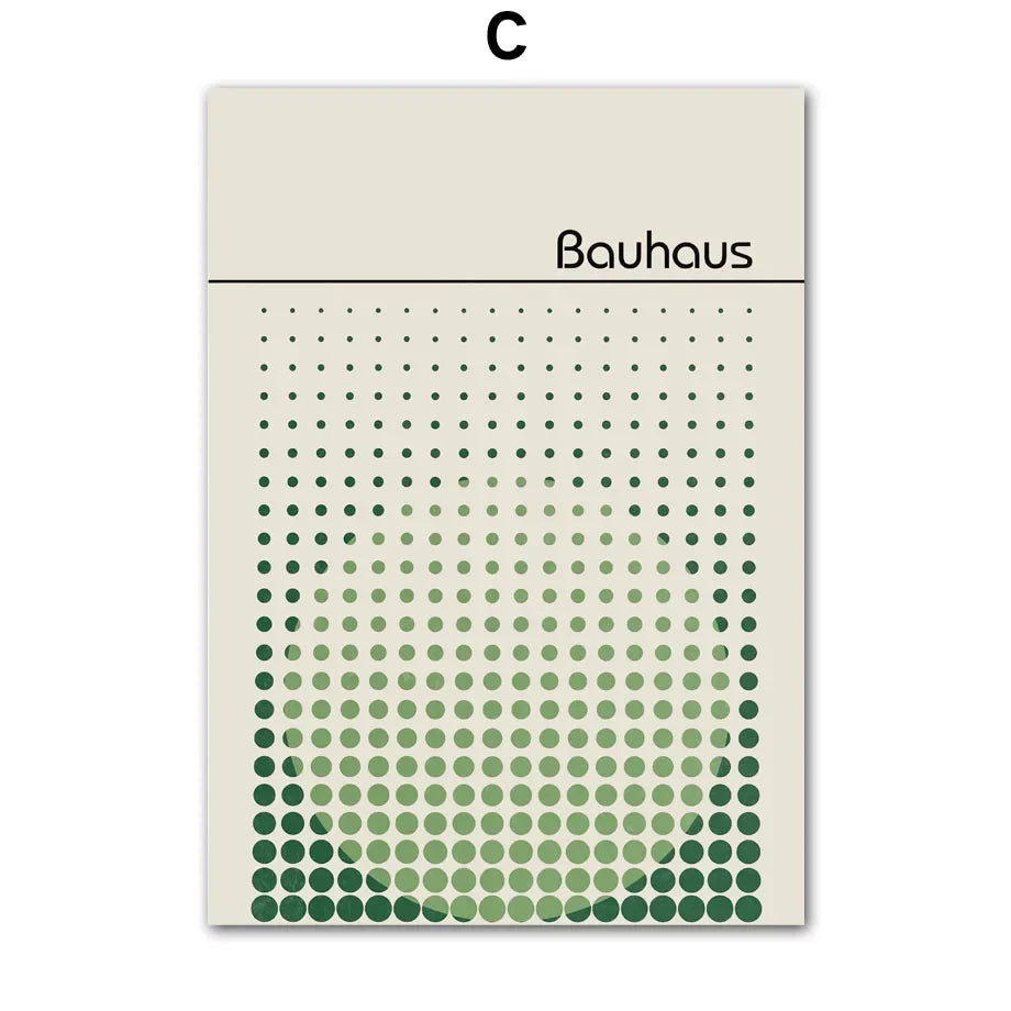 Scandinavian Bauhaus Green Color Block Canvas Wall Art Print