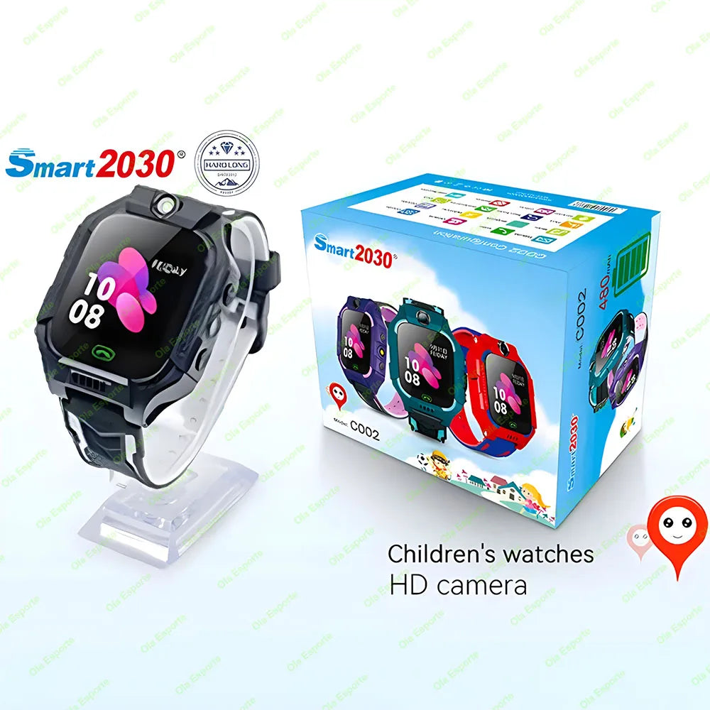 2026NEW Kids 2G Smart Watch SOS GPS Location Sim Card Call Camera Child SmartWatch Camera Waterproof Watch Gift For IOS Android Peaceful Pleasures Health and Wellness Black