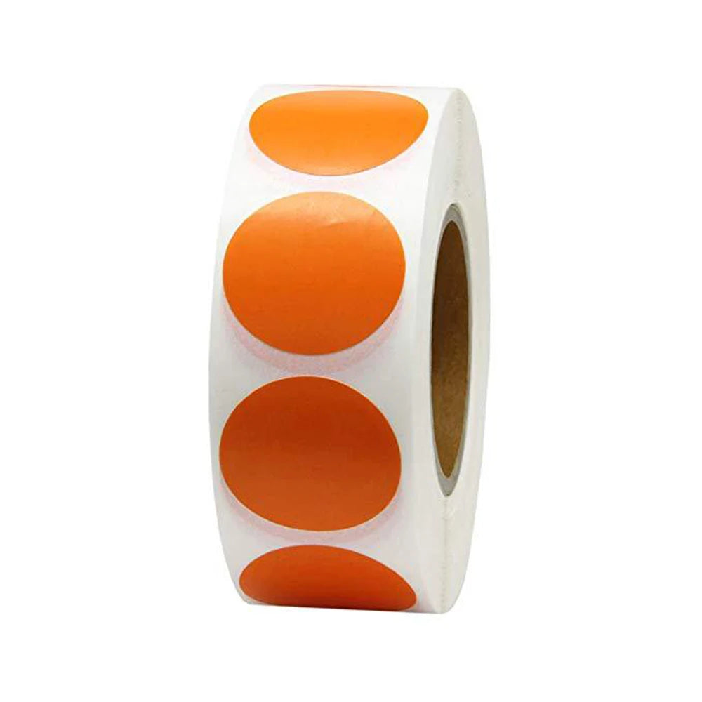 Pink Green 1 Inch 500 Pcs /Roll Stationery Round Dot Labels Stickers Color Labels Stickers Chroma Label Stickers Mark stickers Peaceful Pleasures Health and Wellness orange