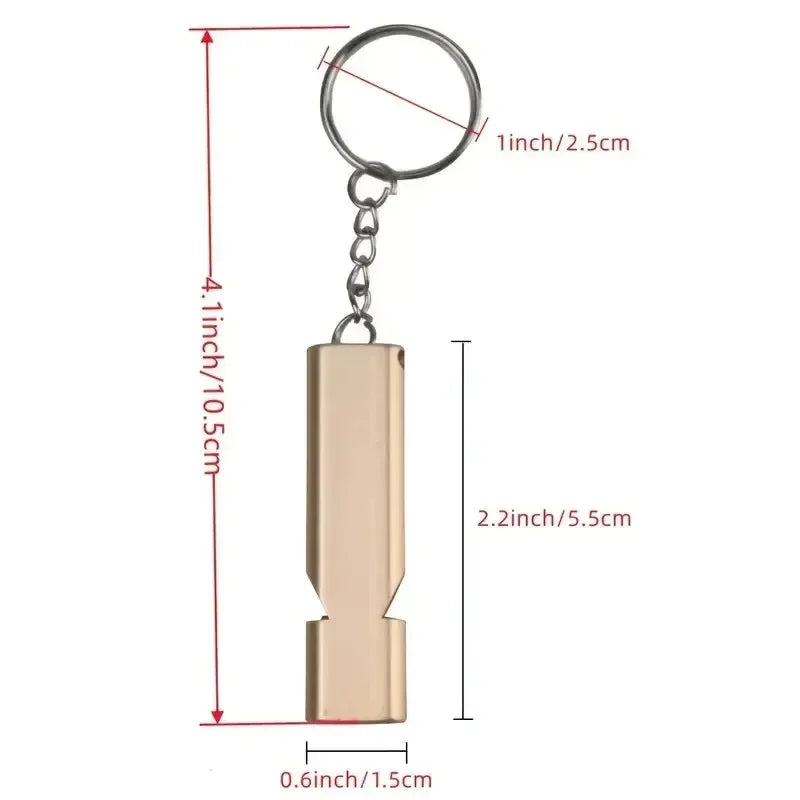 Whistle Flat Aluminum Alloy Dual Frequency Survival Double Tube Outdoor Survival Survival Whistle Equipment Equipped EDC Tool Peaceful Pleasures Health and Wellness